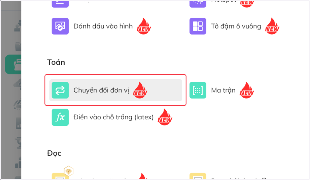 Nhấn chọn "Chuyển đổi đơn vị"