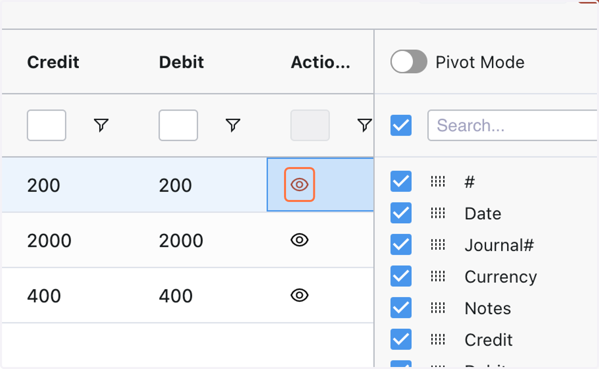 Select the journal to be reversed and