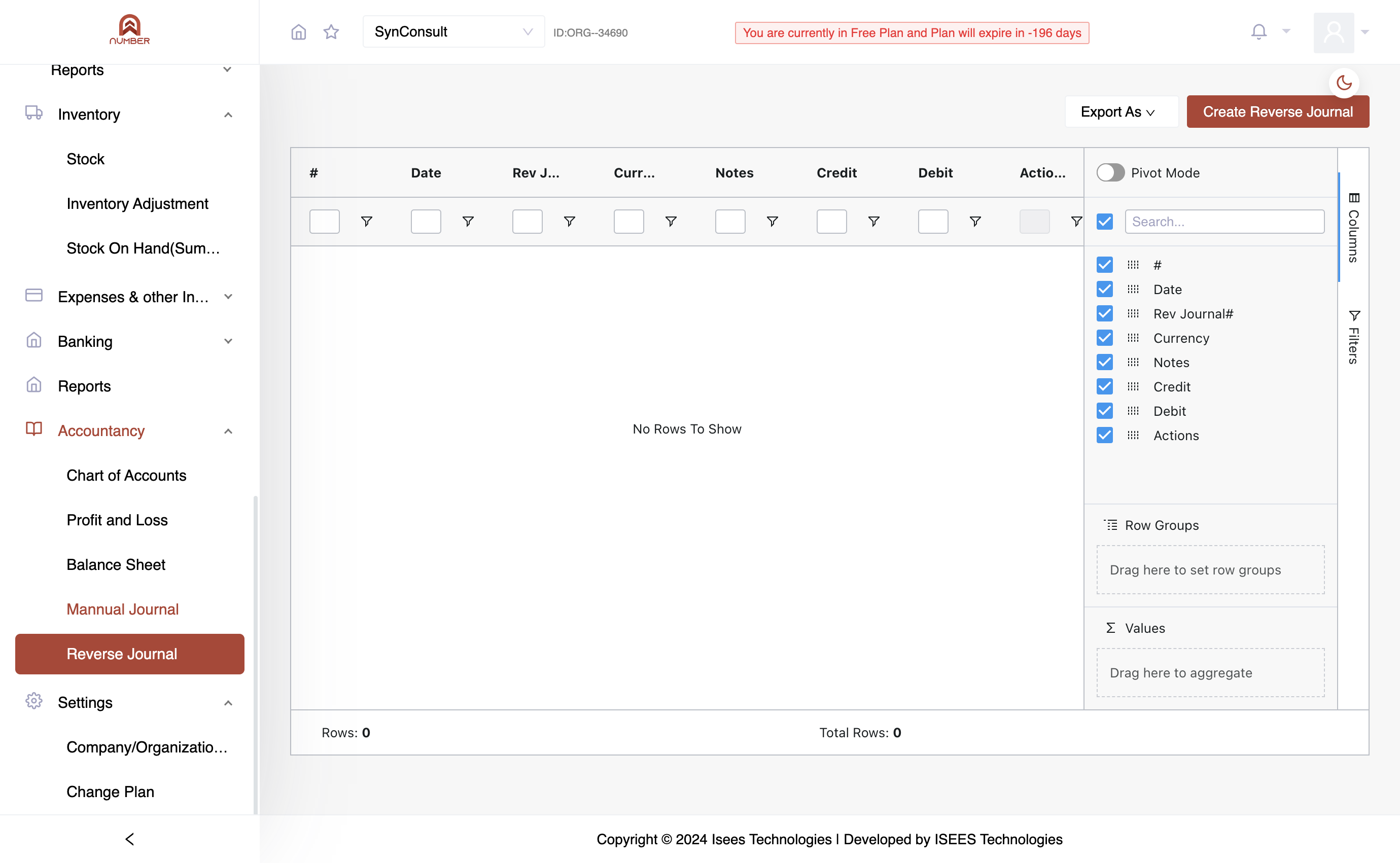 Alternatively, navigate to the Manual Journal Menu.