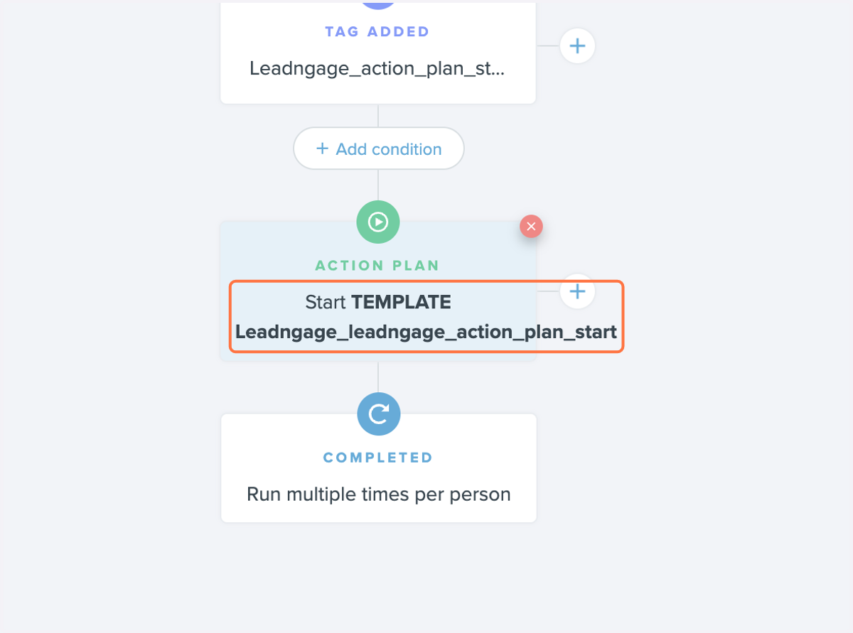 Click on Action plan and replace it with the action plan you want to add people to