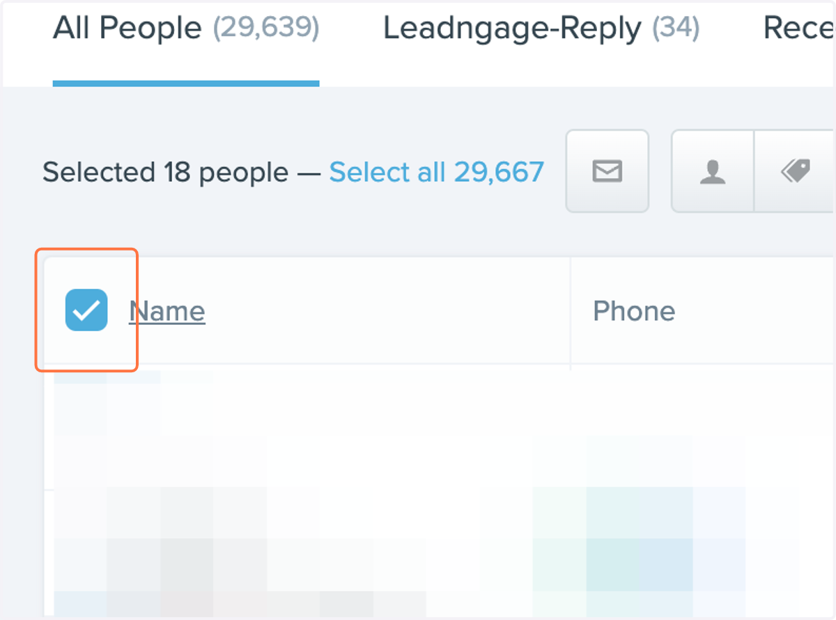 Check the people you want to add to the action plan
