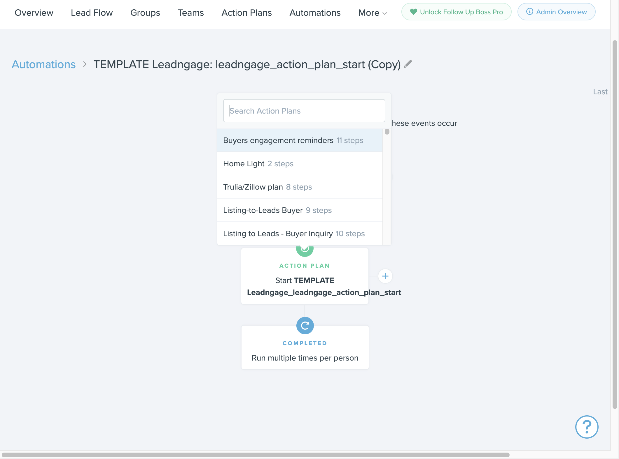 Select the action plan you want to use