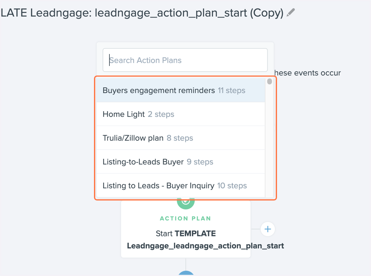 Select the action plan you want to use