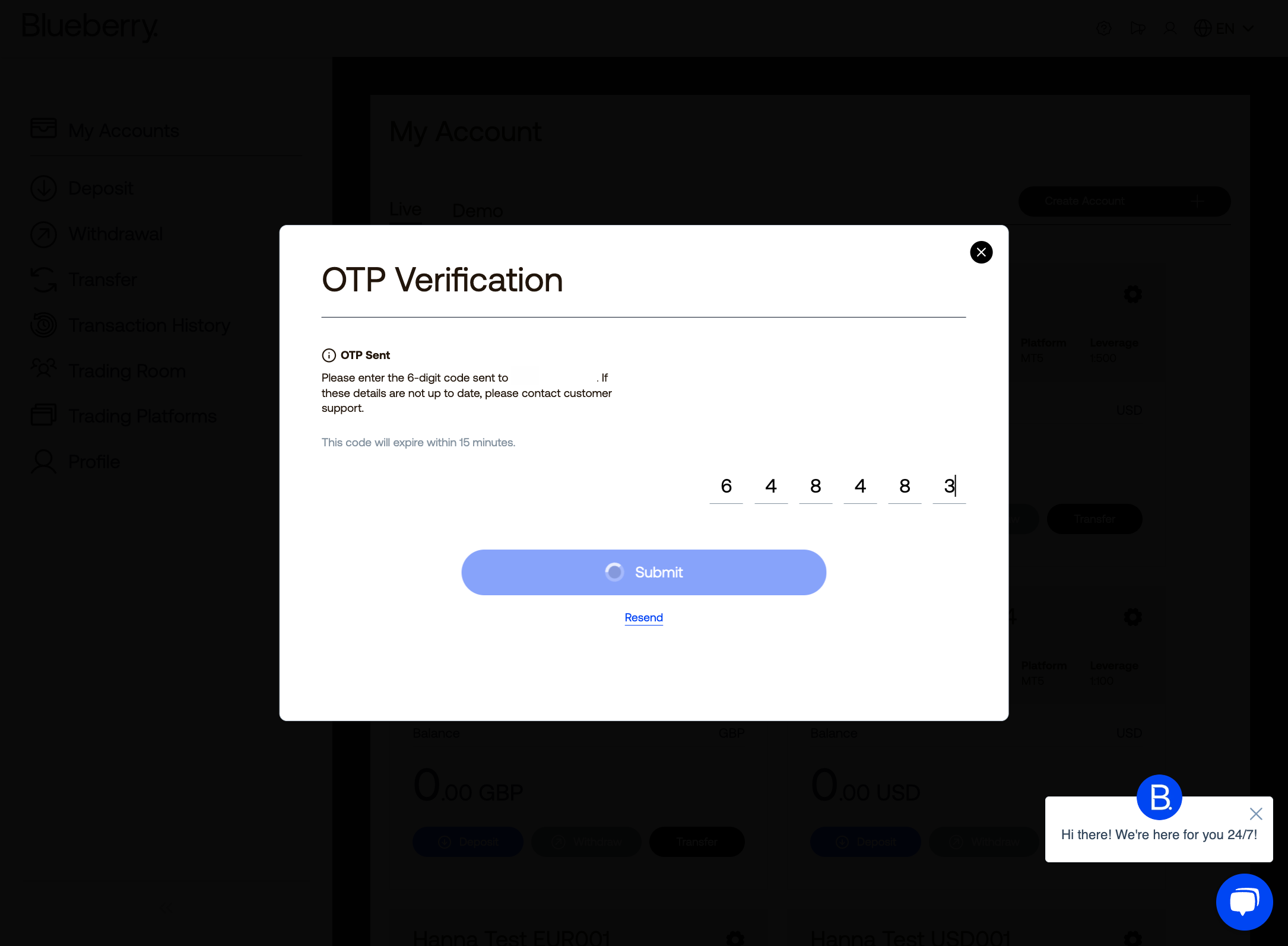 Enter your OTP