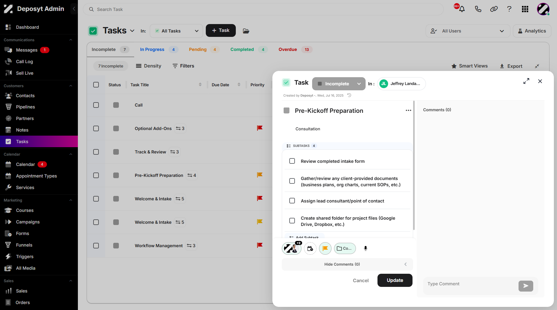 Step 5: A pop-up window will appear, allowing you to make adjustments to your existing task.
