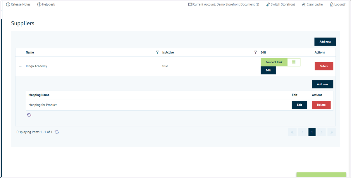 Multiple suppliers can be specified, with multiple mappings for each
