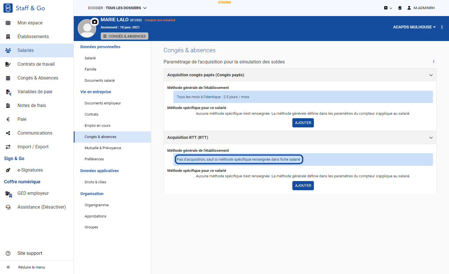 Pour chaque compteur, un rappel de la méthode générale de l'établissement est indiqué
