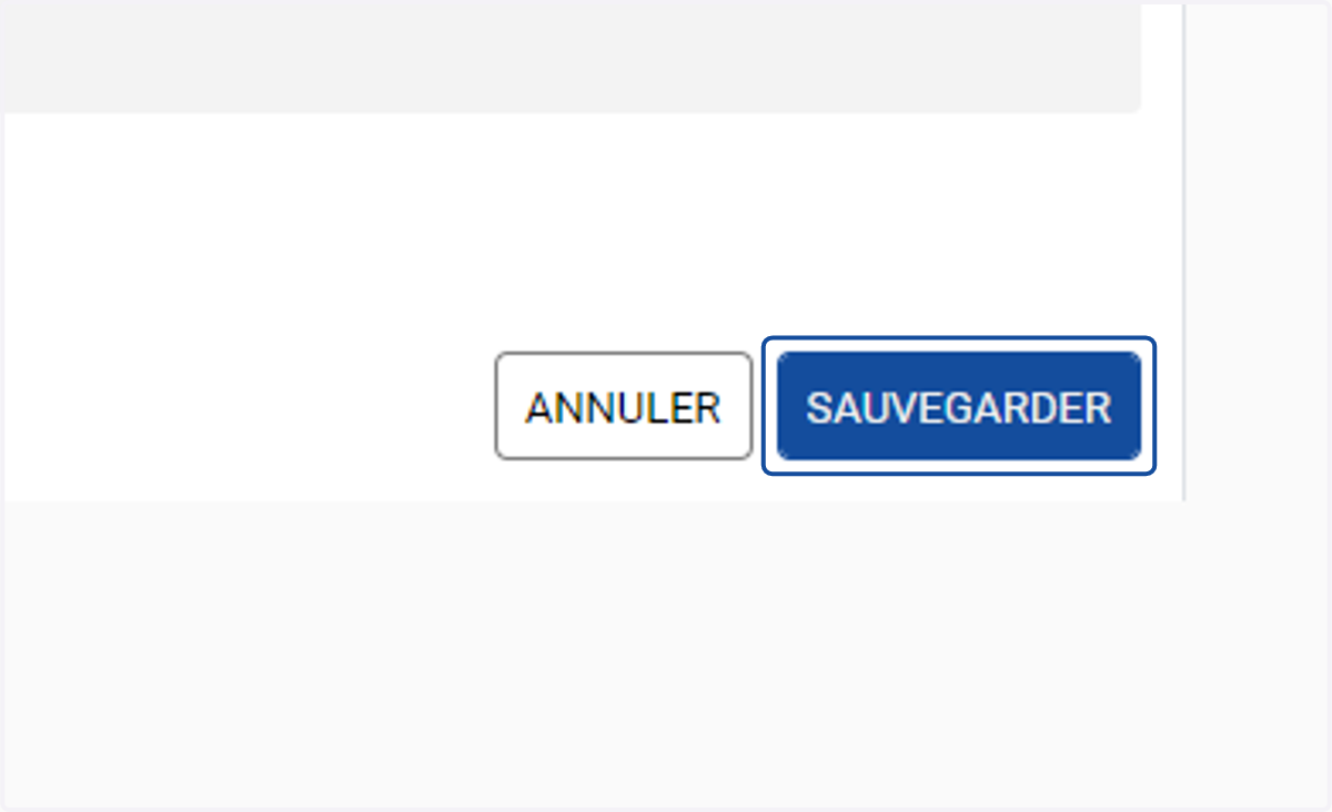 Cliquer sur "Sauvegarder"