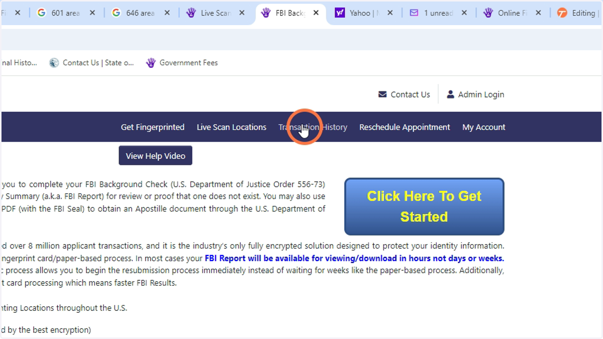 Click on transaction history on the top ribbon