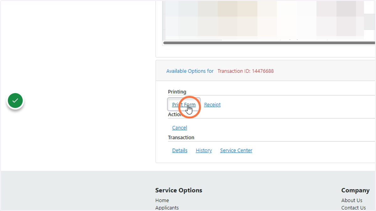 Select the 'Print Form' link