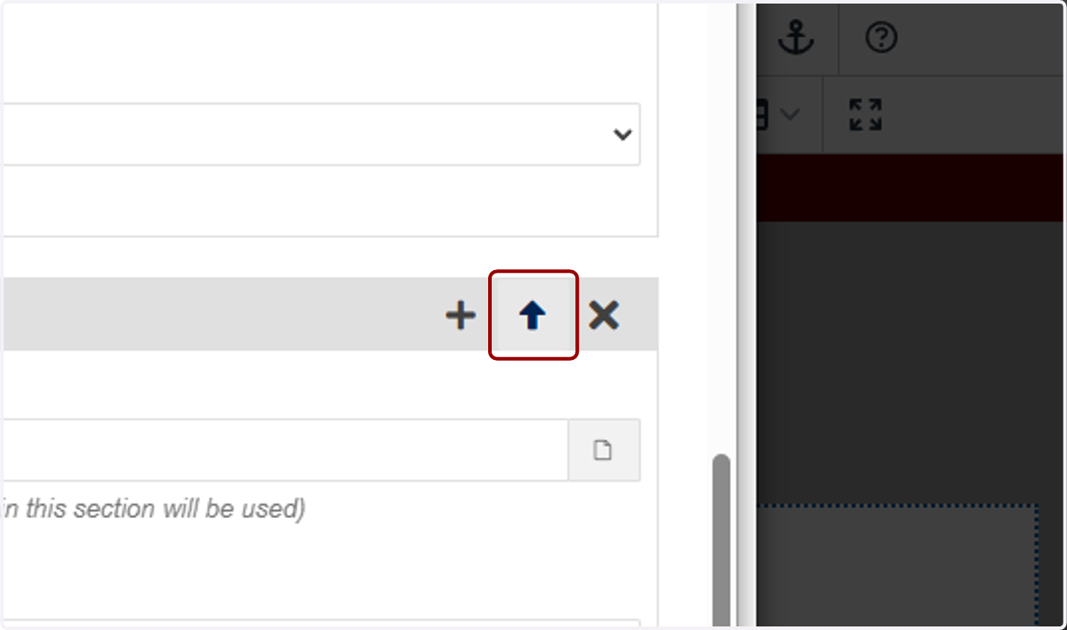 Group controls shown with up and down arrows for reordering buttons.