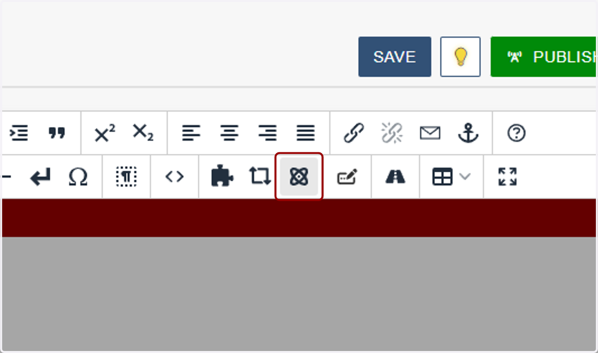Toolbar in the page editor with the Insert Component button highlighted.