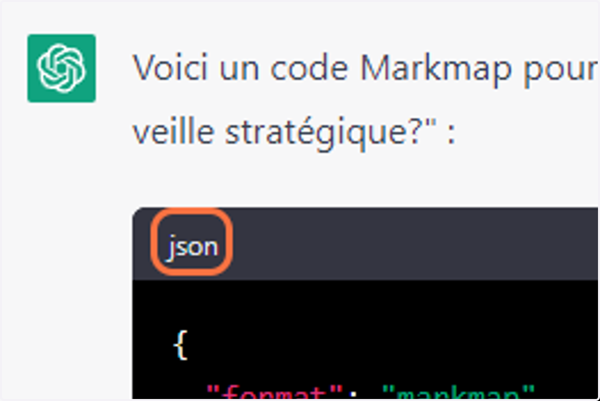 Sa première réponse est mauvaise puisqu'il me propose du code au format JSON