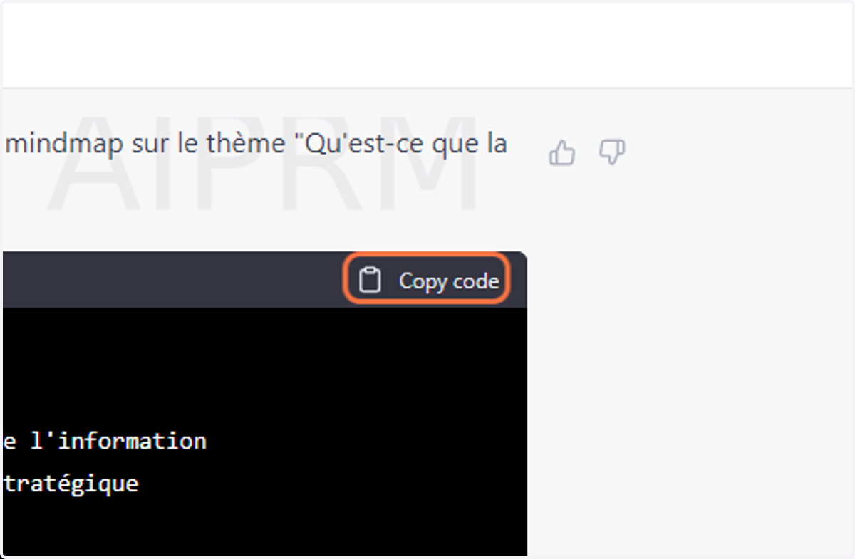 Je clique sur "Copy code"