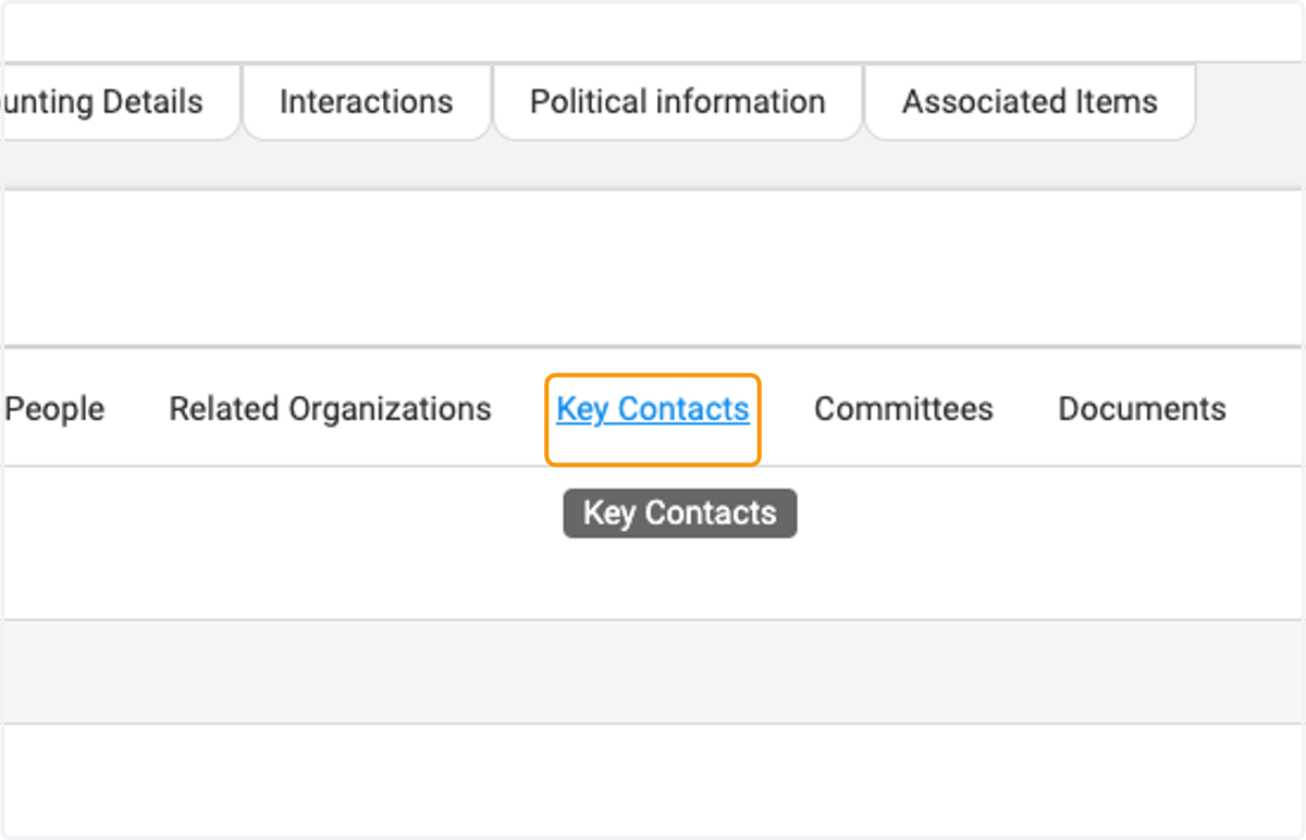Click on Key Contacts