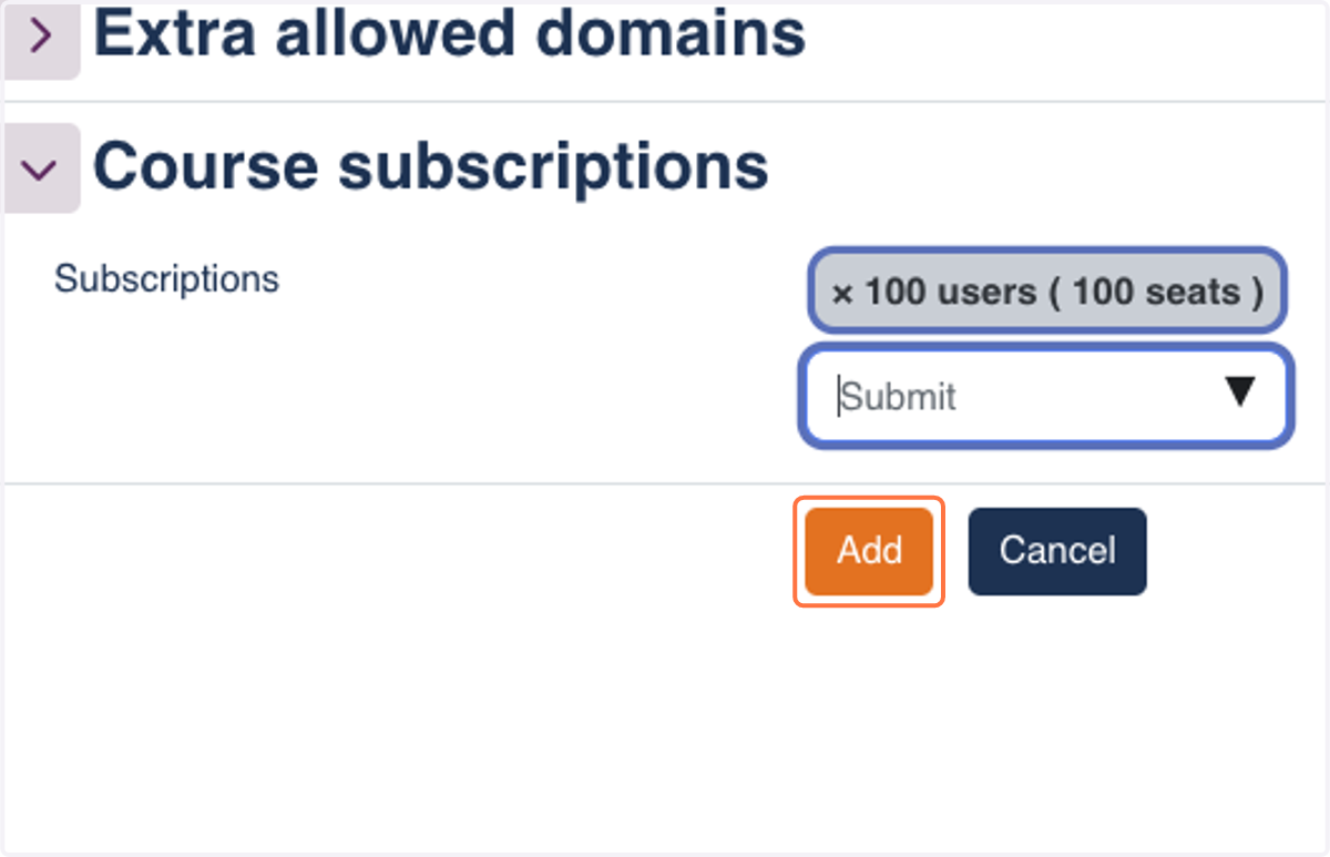 Select the description from the dropdown menu and click "add"