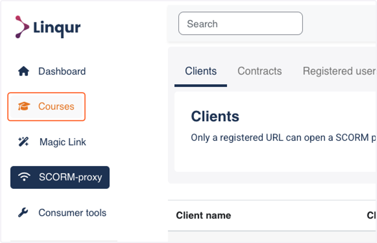 To finalyze the proces, we need to download the wrapper. Click on "courses"