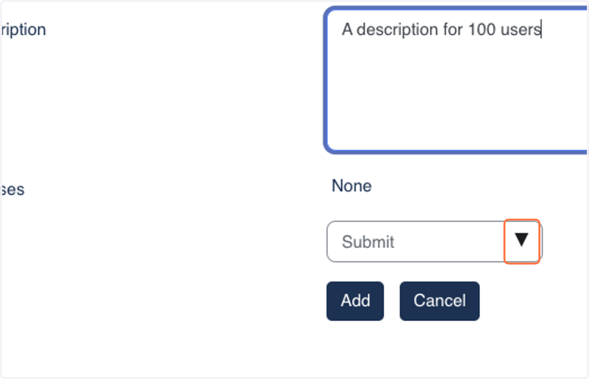 Open the dropdown menu to start managing courses.