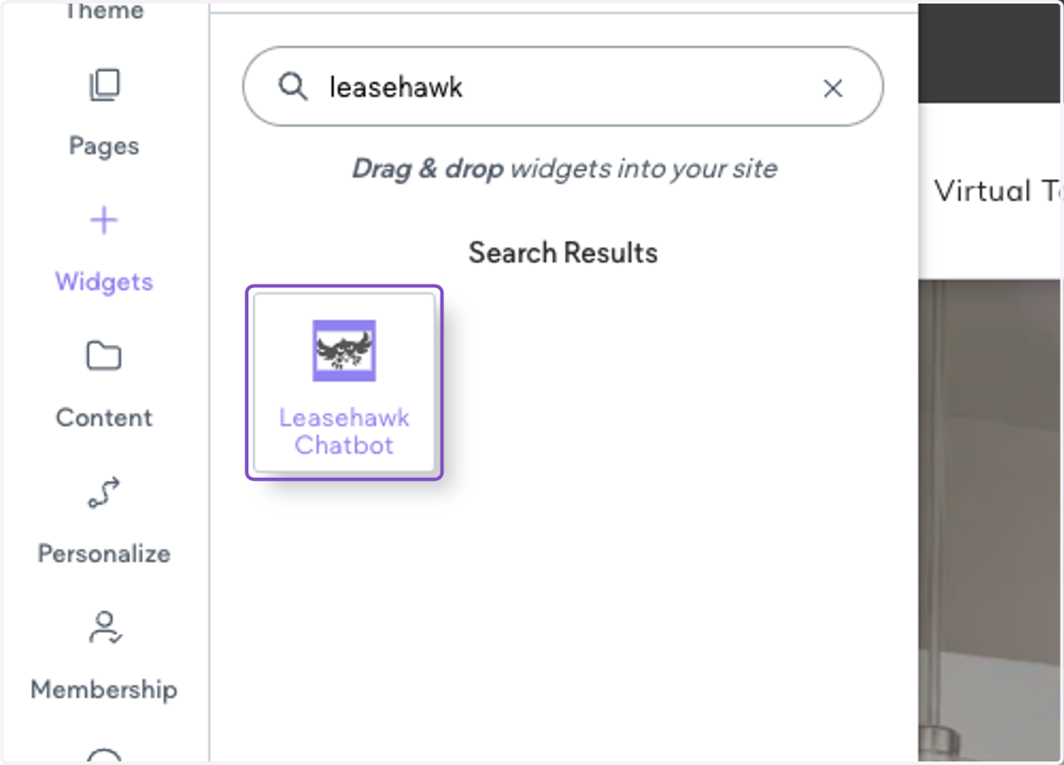 Drag with widget into the footer of your site