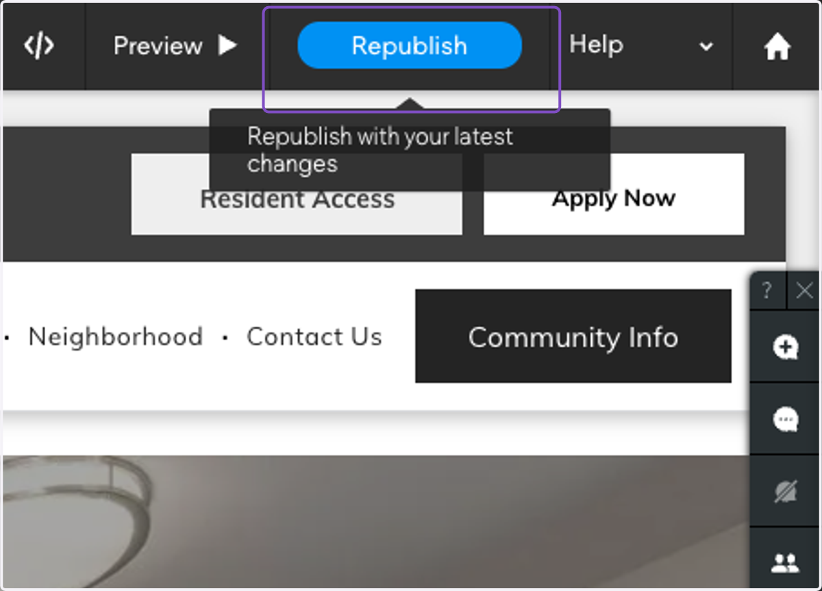 Click on Republish to send live