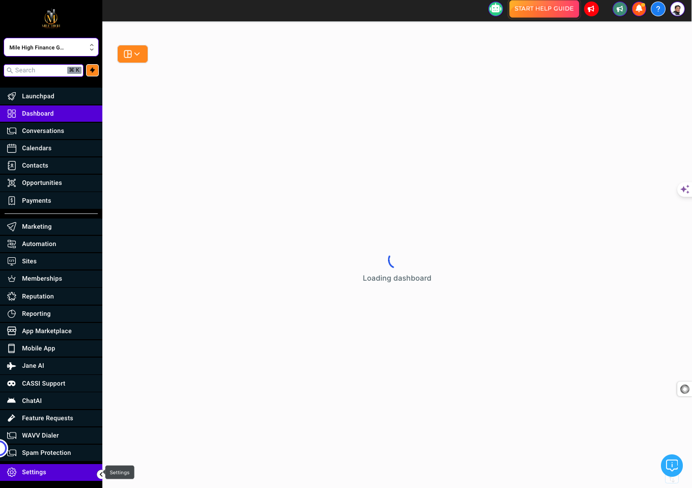 Click on Settings