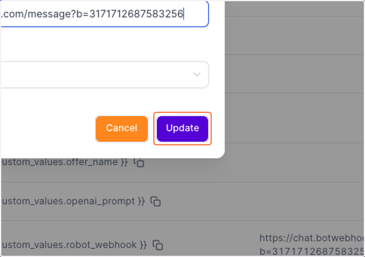 Click on Update