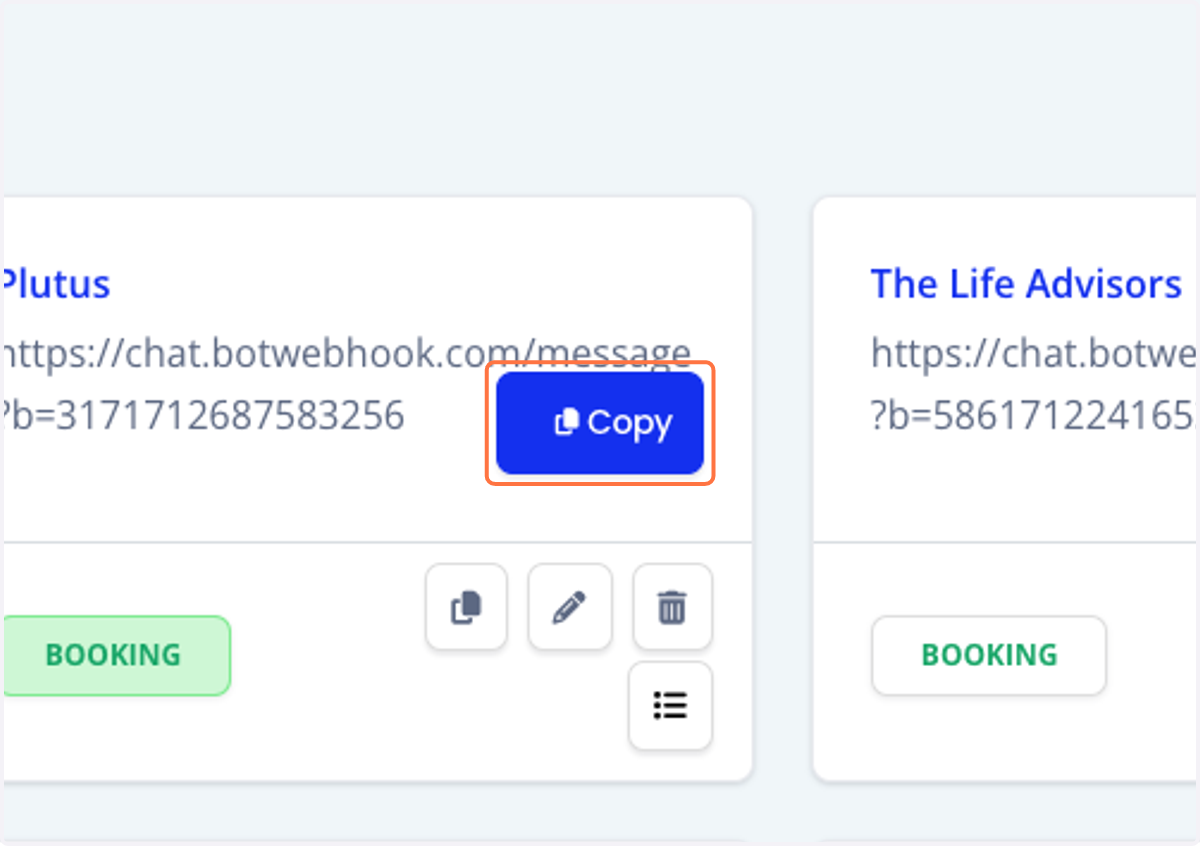 Click on Copy the webhook