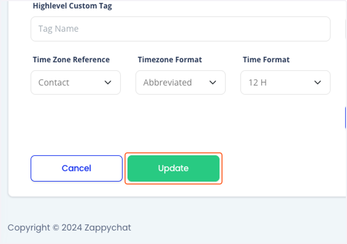Click on Update