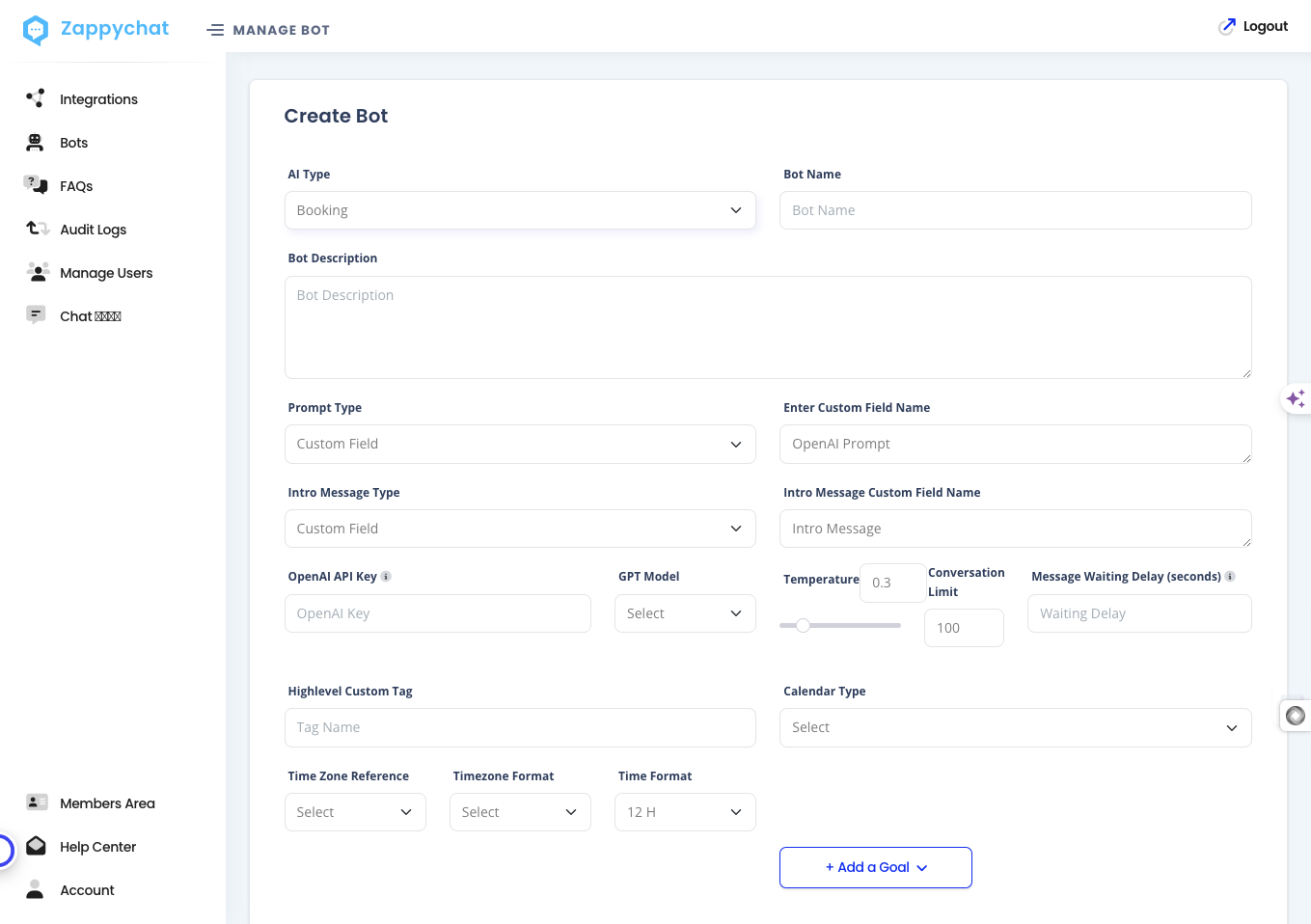 Select Booking from AI Type