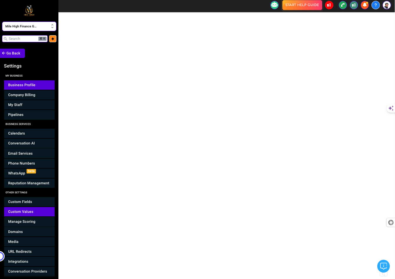 Click on Custom Values