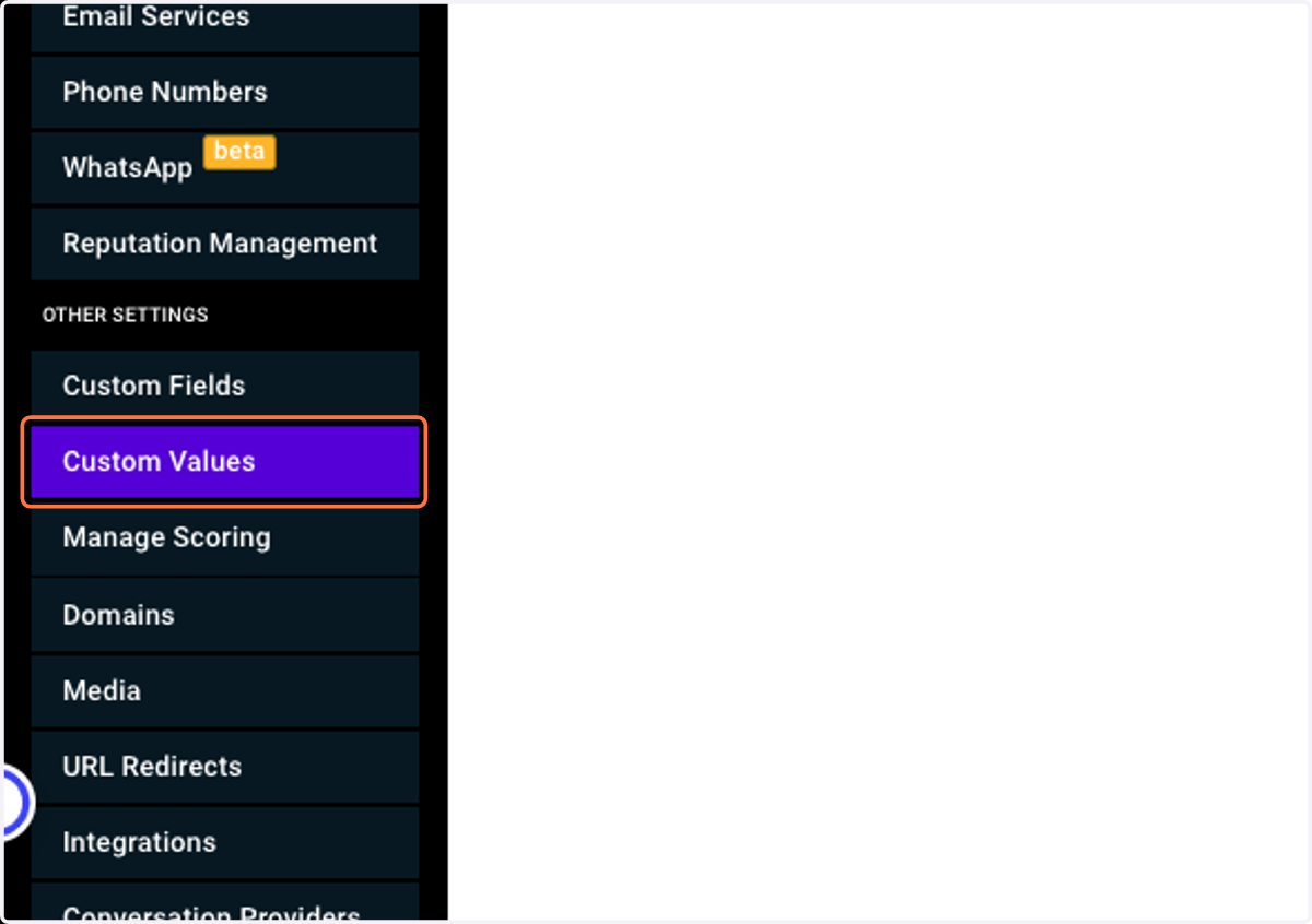 Click on Custom Values