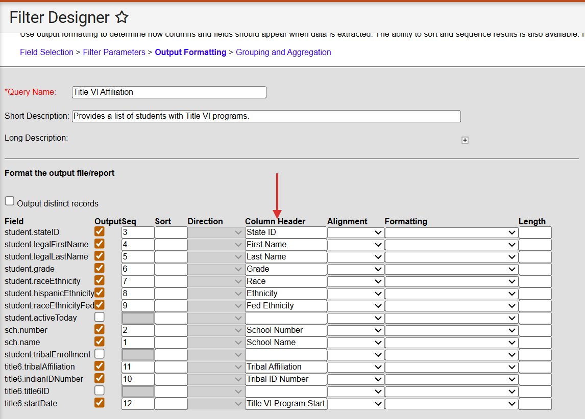 Add Column Headers for as needed to help user readability.