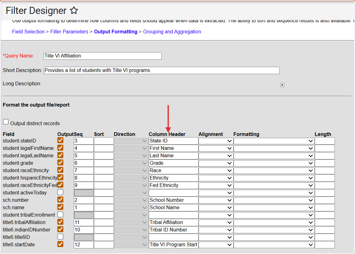 Add Column Headers for as needed to help user readability.