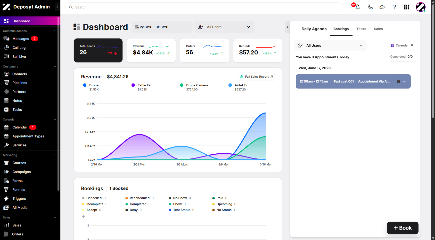 Step 1: On your Dashboard, scroll down to the Sales section.