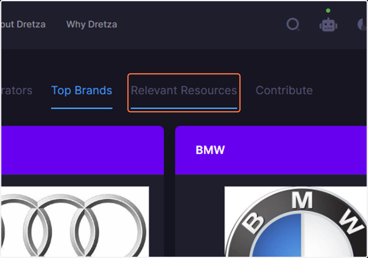 The Relevant Resources tab