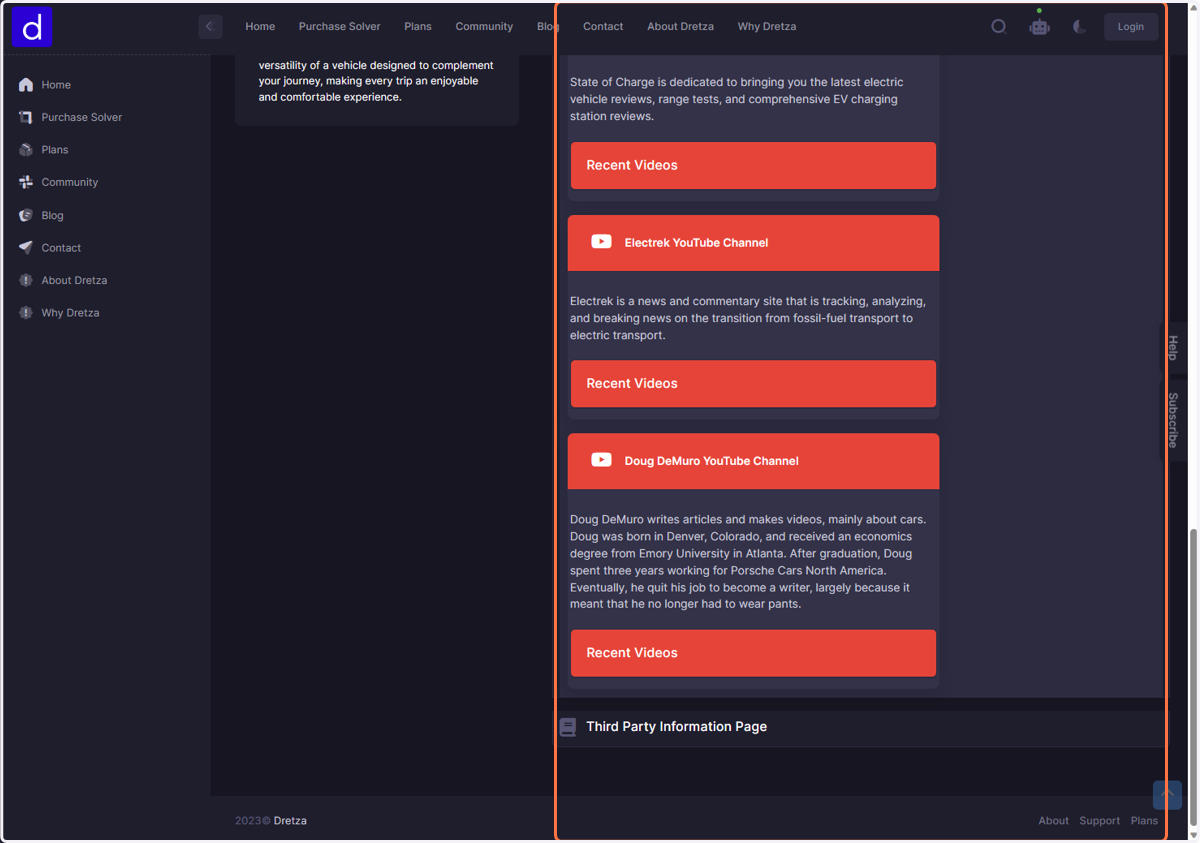 Click on Third Party Information Page