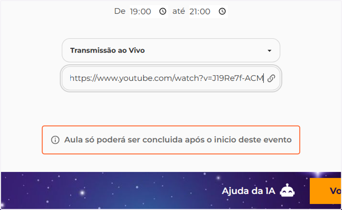 IMPORTANTE: Essa aula só poderá ser concluída após o inicio deste evento