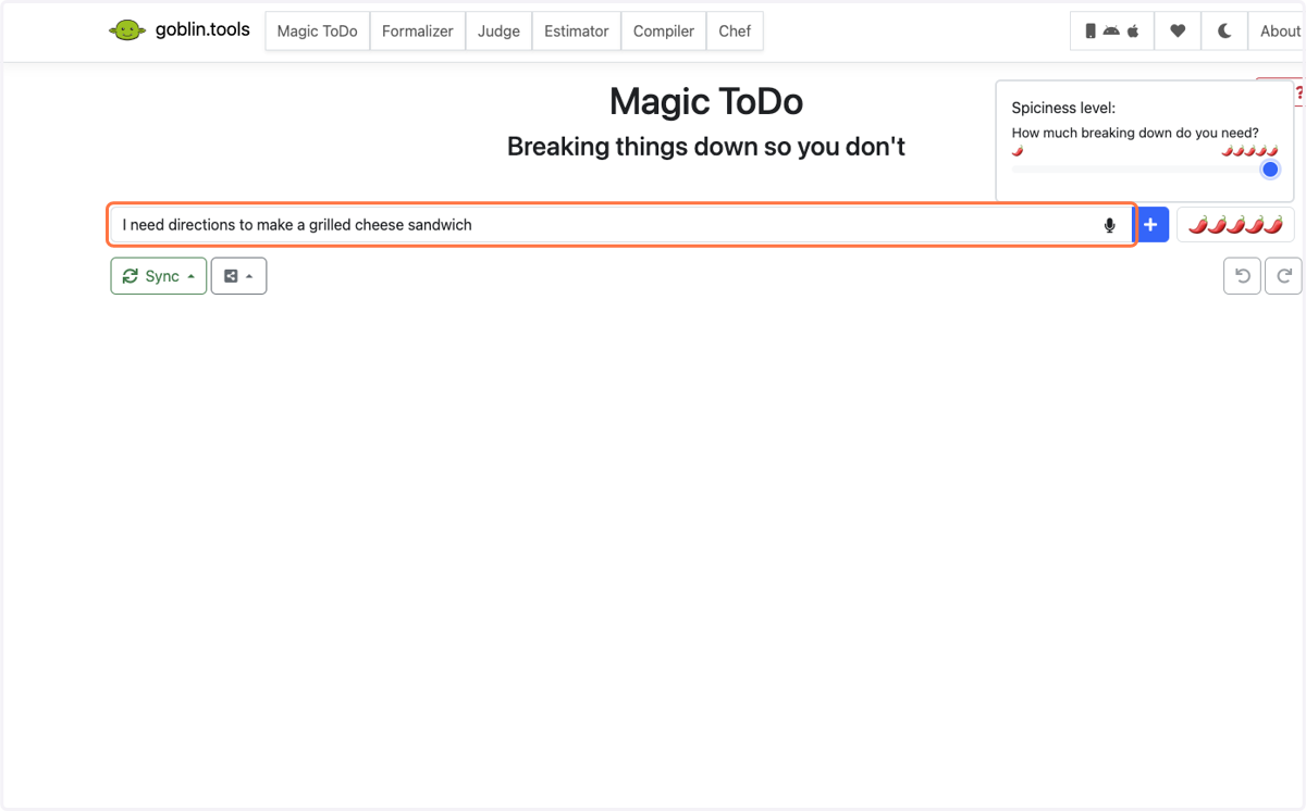 Hit enter and let Goblin Tools work it's magic!