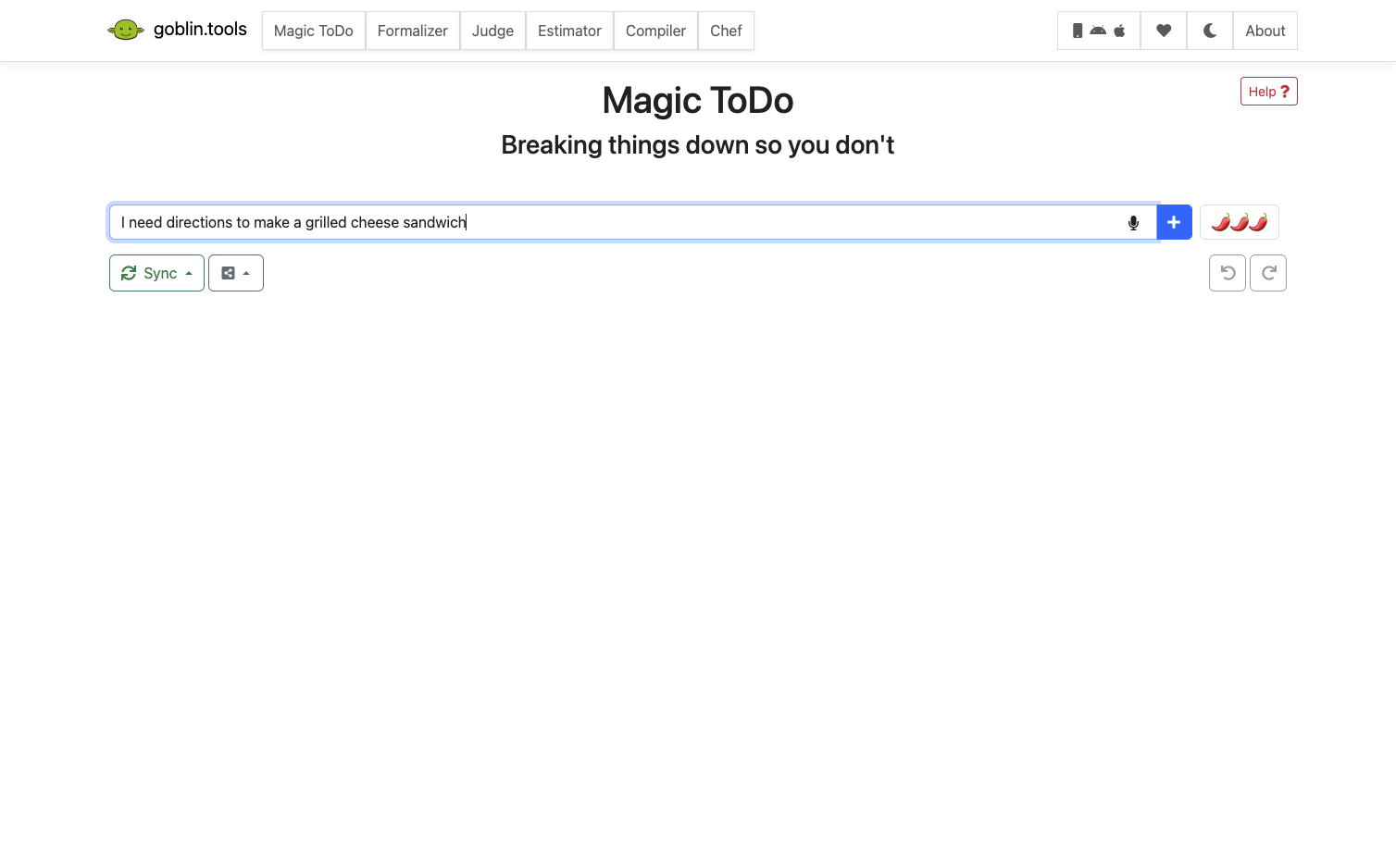 Type in the overall task you or your students need to complete.