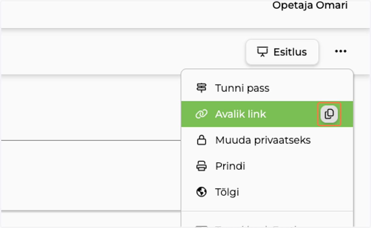 Kopeeri link vajutades nupule