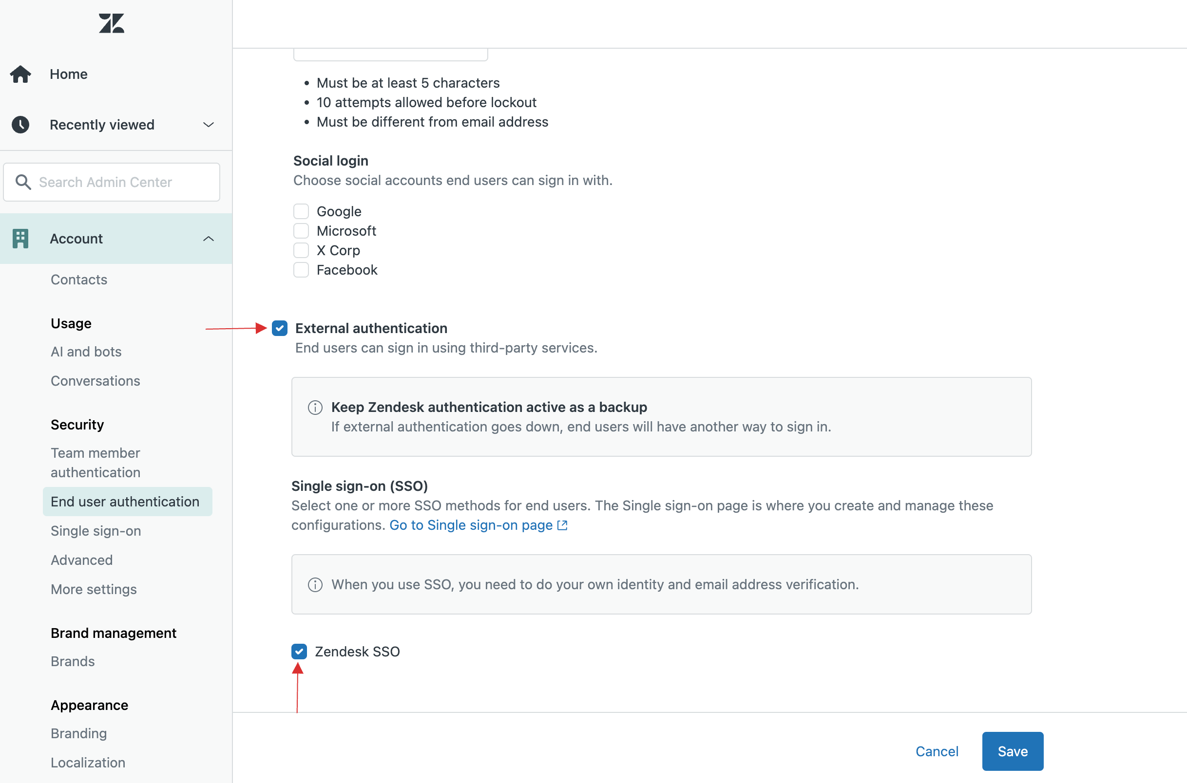 External authentication and Zendesk