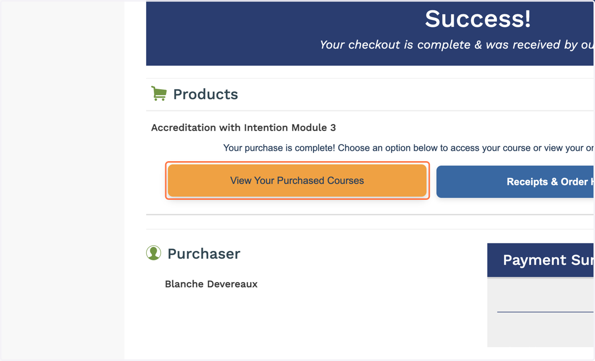 Click the orange button to return to your course list