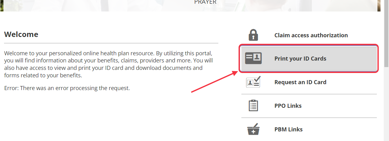 In order to Print out your ID Cards, click 'Print your ID Cards'
