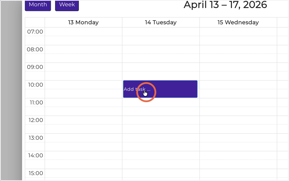 Select a time slot when you plan to complete this task