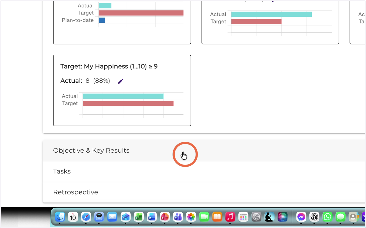 Open the ‘Objectives & Key Results’ section