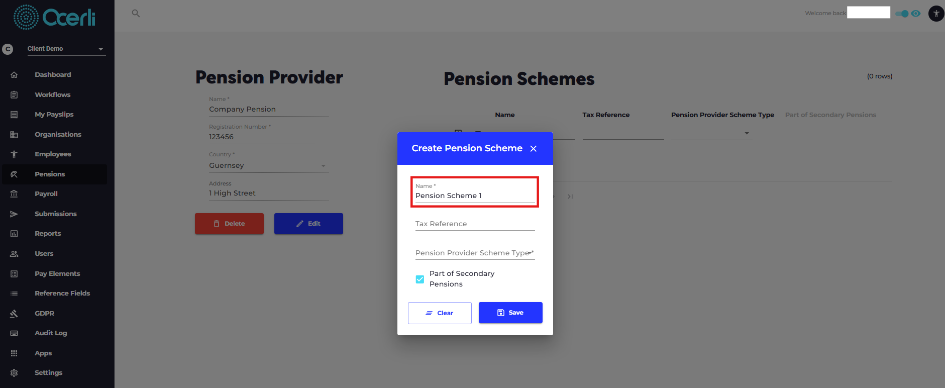 Add the name of your pension scheme