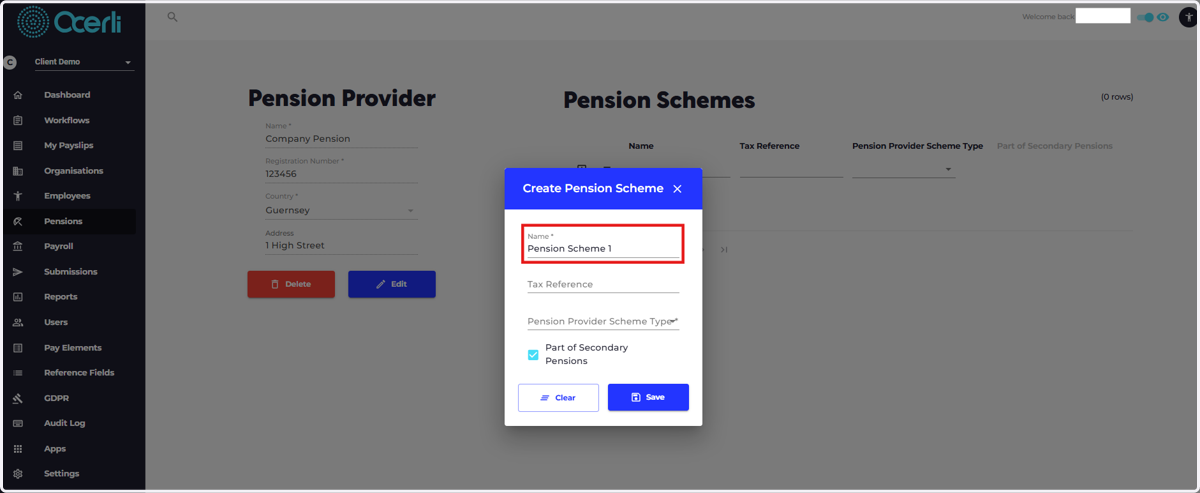 Add the name of your pension scheme