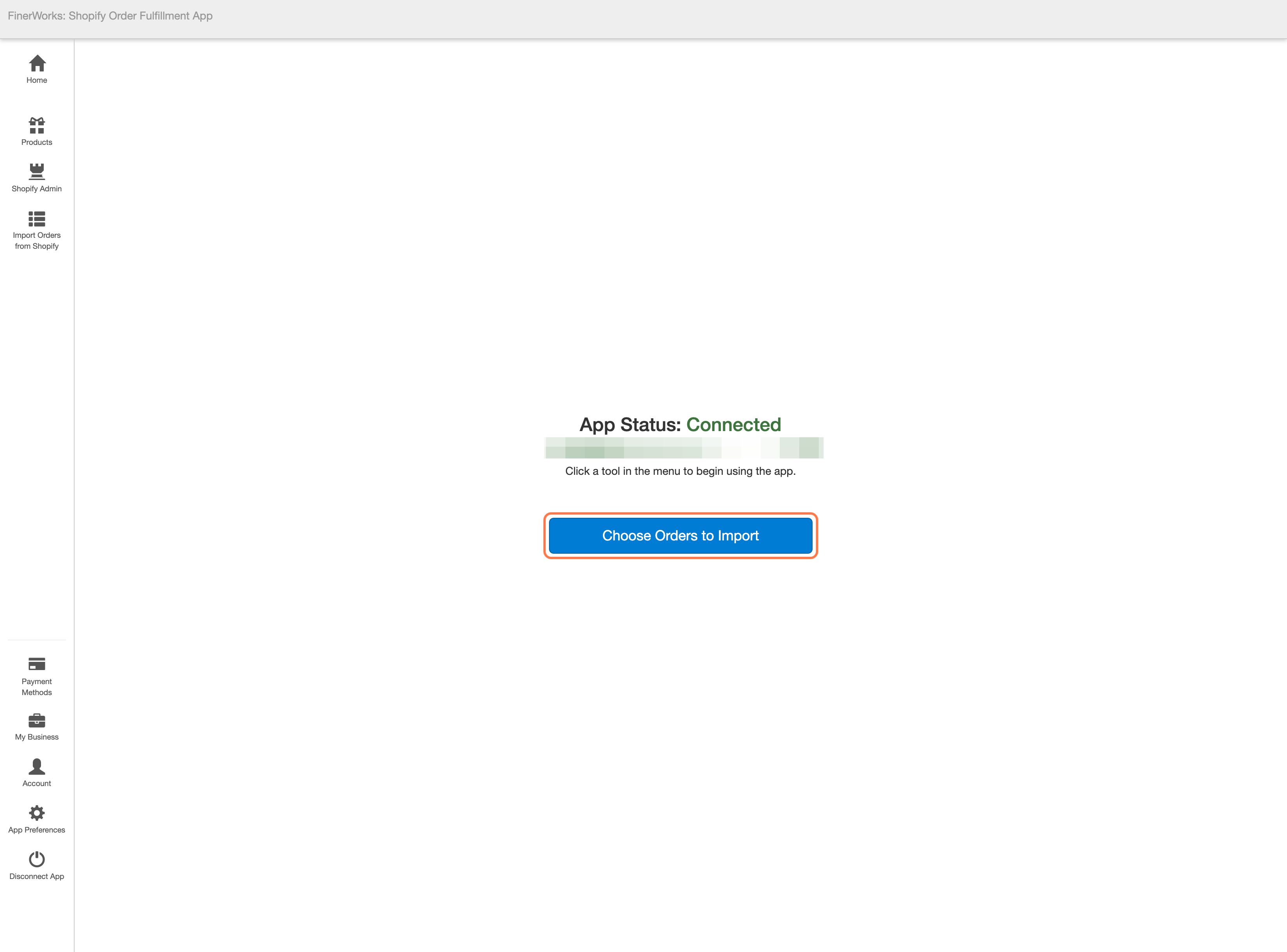 Click on Choose Orders to Import