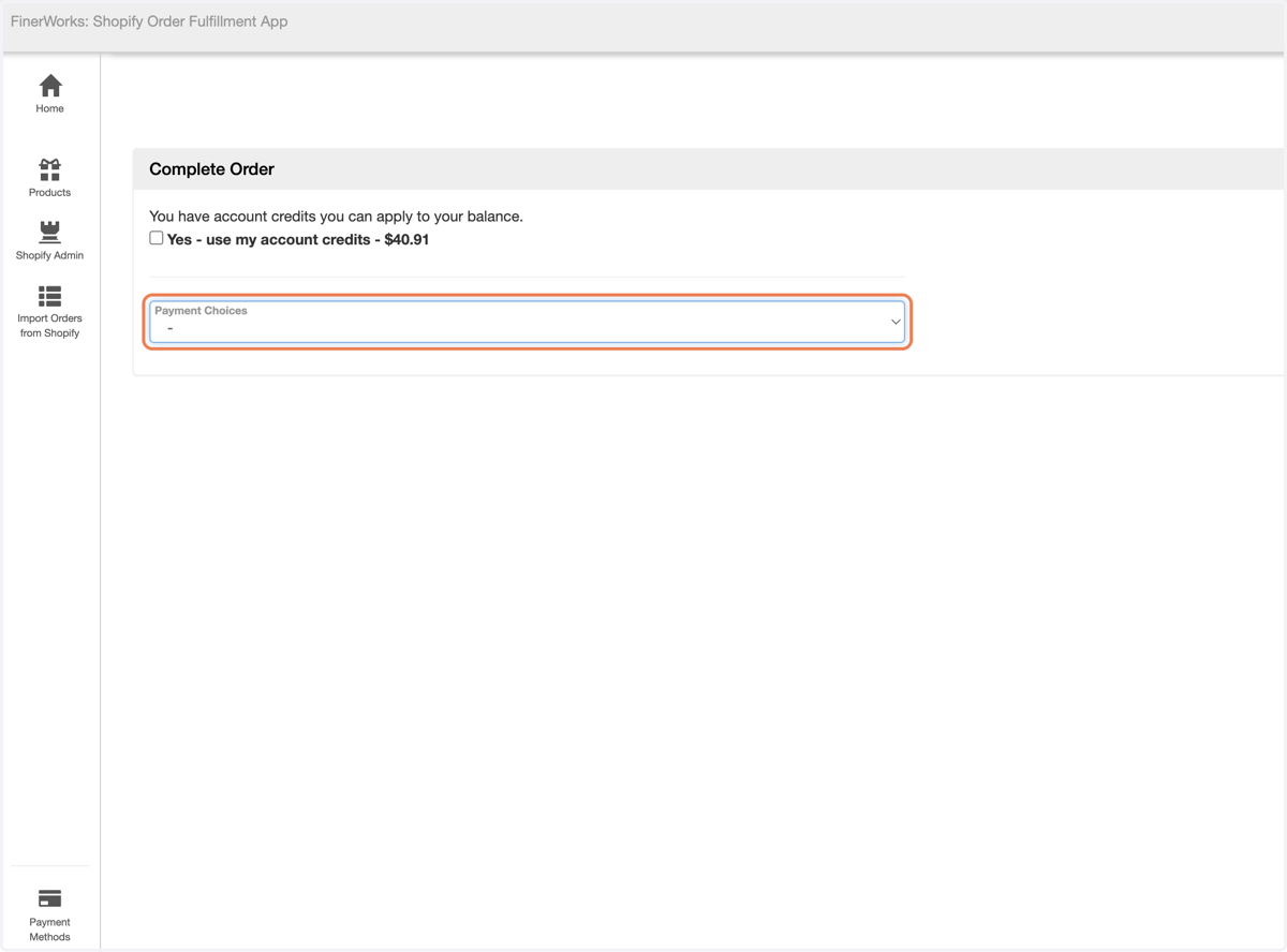 Choose the Payment Option & Complete