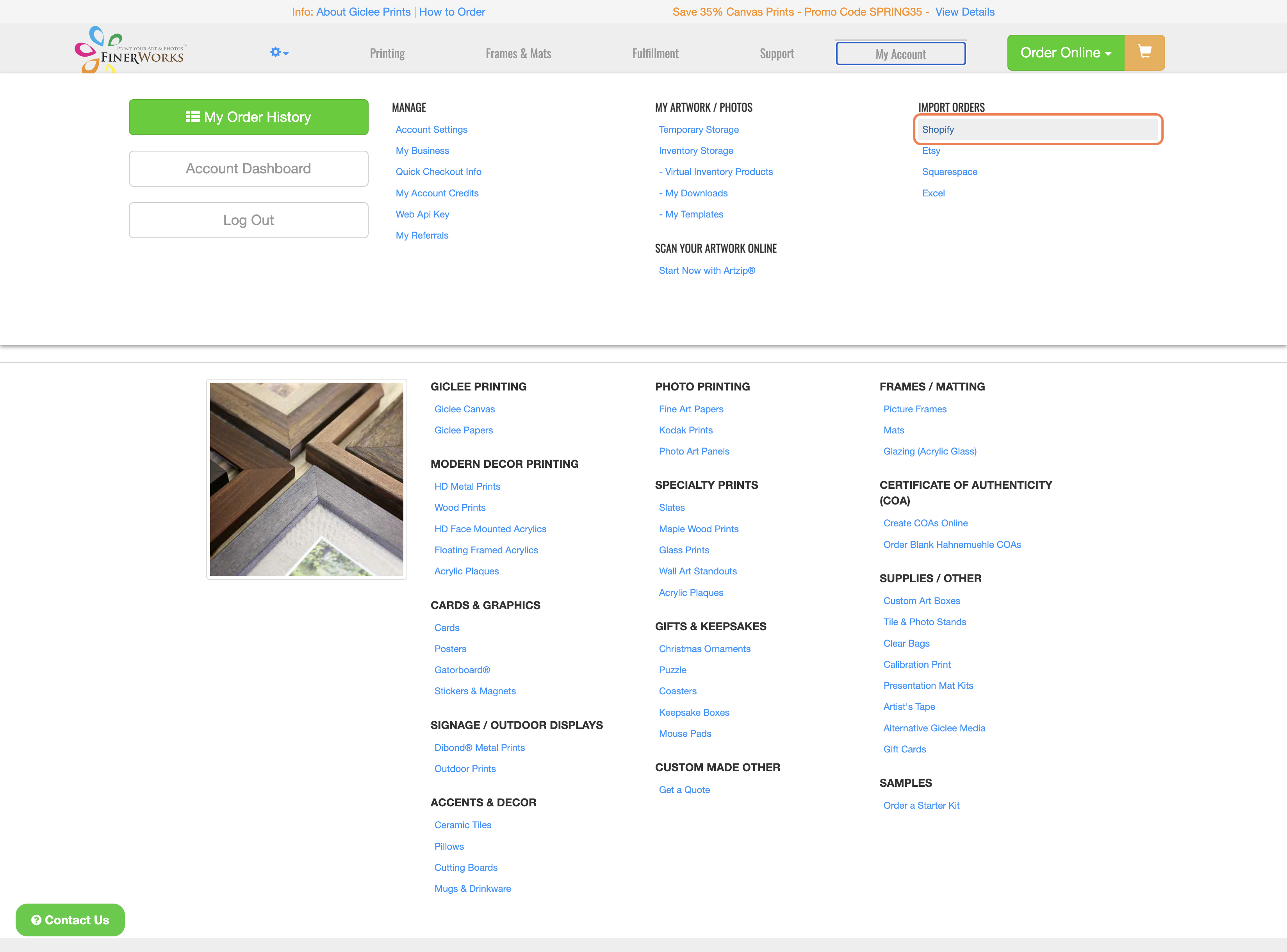 Click on Shopify